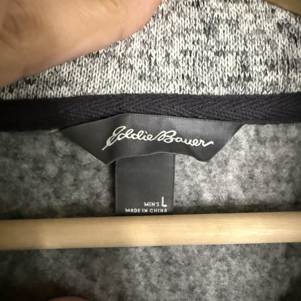 Eddie Bauer‎ Men's Size L Snap Pullover Radiator Fleece Jacket Heather Gray - Picture 3 of 8